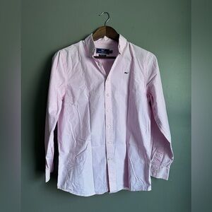 Vineyard Vines Pink and White Checkered Button Down Shirt Size Large Youth